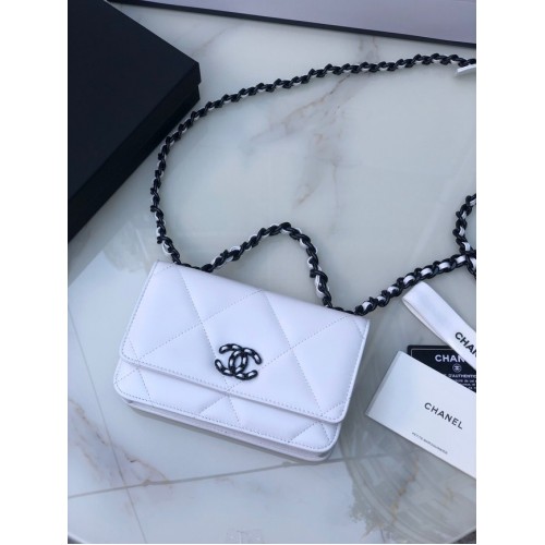 Chanel Flap válltáska mini eredeti bőr AS0957 fehér