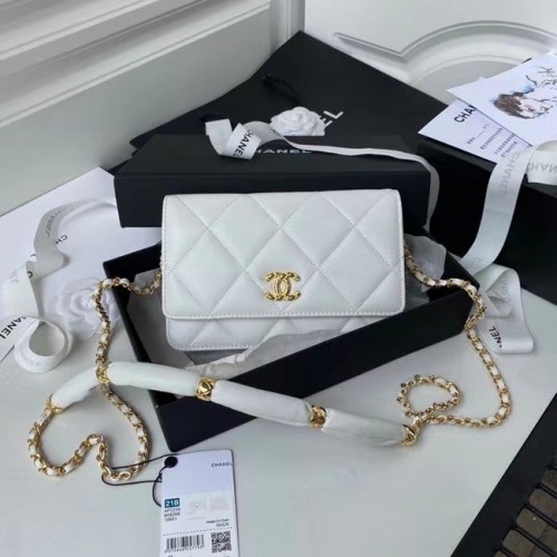 Chanel Flap válltáska mini eredeti bőr AS2755 fehér