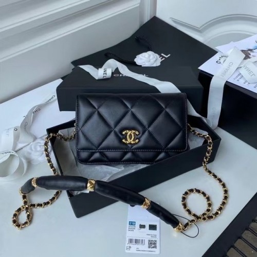 Chanel Flap válltáska mini eredeti bőr AS2755 fekete