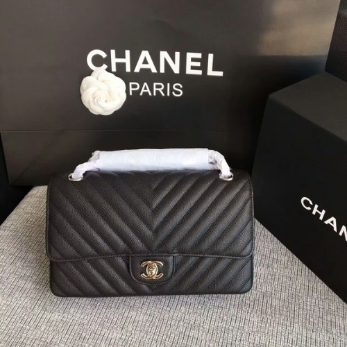 Chanel Fekete Eredeti Borjúbőr Válltáska CF1112 Ezüst