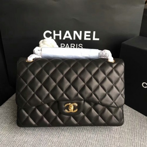 Chanel eredeti báránybőr válltáska fekete CF1113 Glod