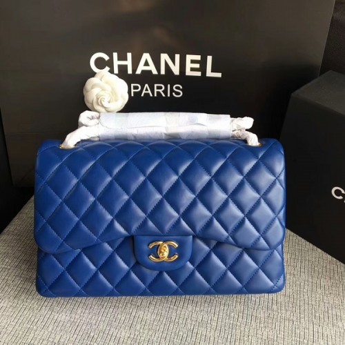 Chanel eredeti báránybőr válltáska kék CF1113 Glod