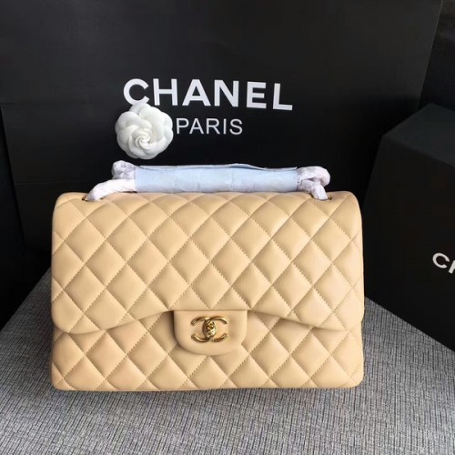 Chanel Flap Válltáska Camel Eredeti Báránybőr CF1113 Glod