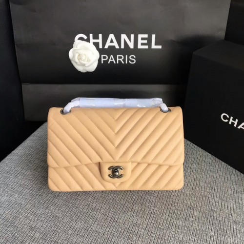Chanel Flap Válltáska Camel Eredeti Báránybőr CF1112 Ezüst