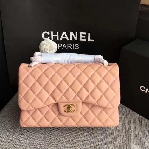 Chanel Flap Válltáska Világos Rózsaszín Eredeti Báránybőr CF1113 Glod