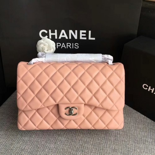 Chanel Flap Válltáska Világos Rózsaszín Eredeti Báránybőr CF1113 Ezüst