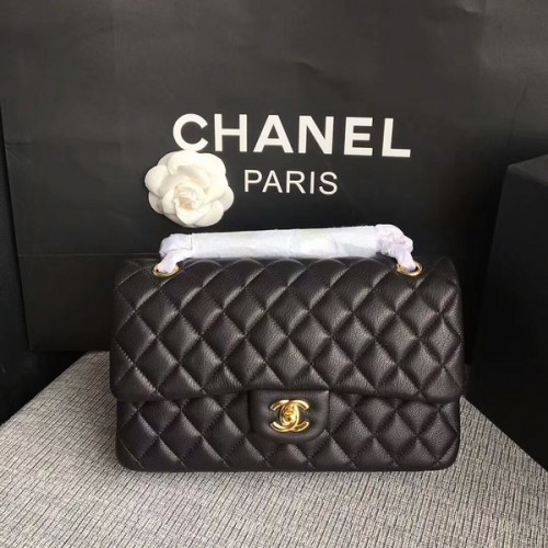 Chanel Flap Válltáska Eredeti Szarvasbőr Bőr CF1112 Fekete