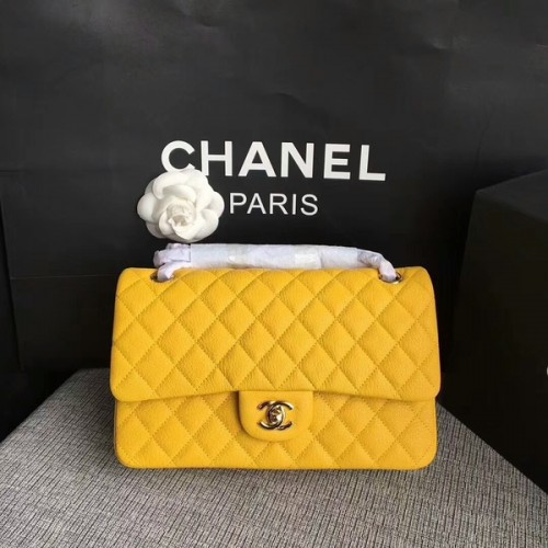 Chanel Flap Válltáska Eredeti Szarvasbőr Bőr CF1112 Sárga