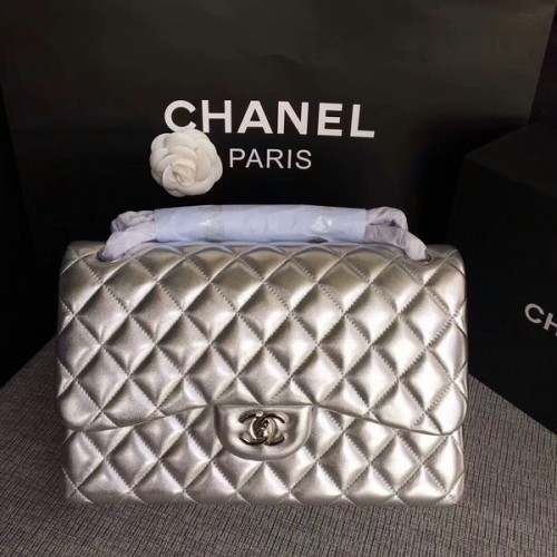 Chanel Flap Válltáska Eredeti Báránybőr Bőr CF1113 Ezüst