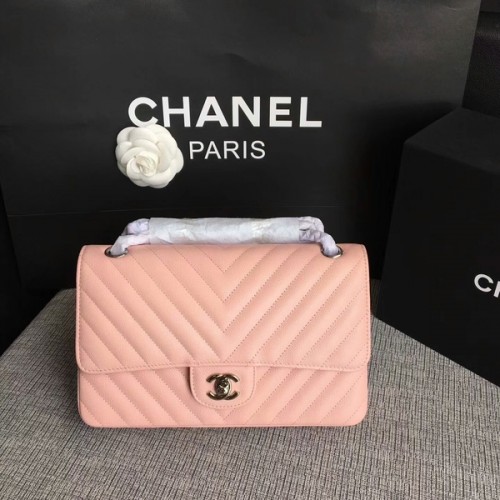Chanel Flap Válltáska Rózsaszín Eredeti Borjúbőr CF1112 Ezüst