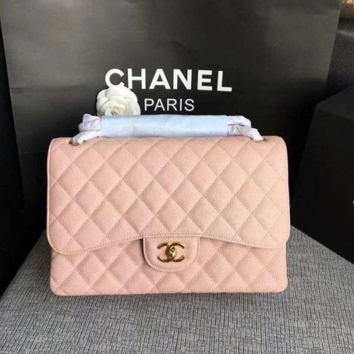Chanel Flap Válltáska Rózsaszín Eredeti Borjúbőr CF1113 Arany