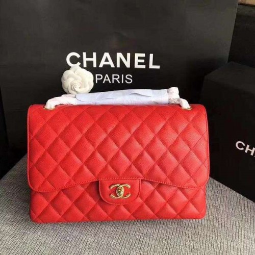 Chanel Piros Eredeti Borjúbőr Válltáska CF1113 Arany