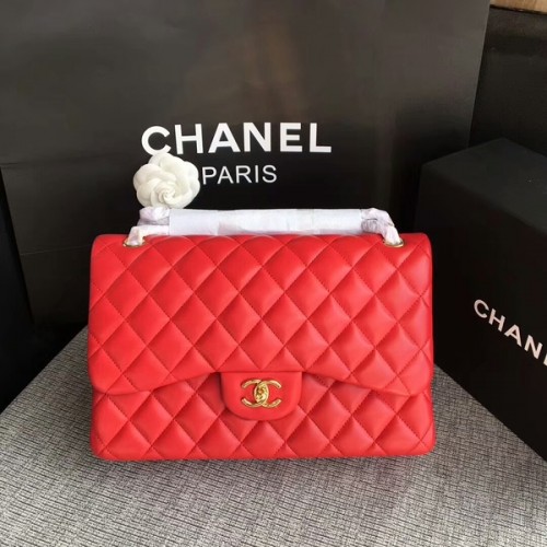 Chanel Piros Eredeti Báránybőr Válltáska CF1113 Glod