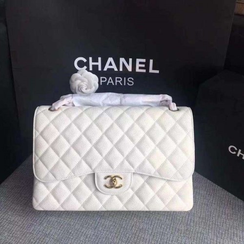 Chanel Eredeti Borjúbőr Válltáska Fehér CF1113 Arany