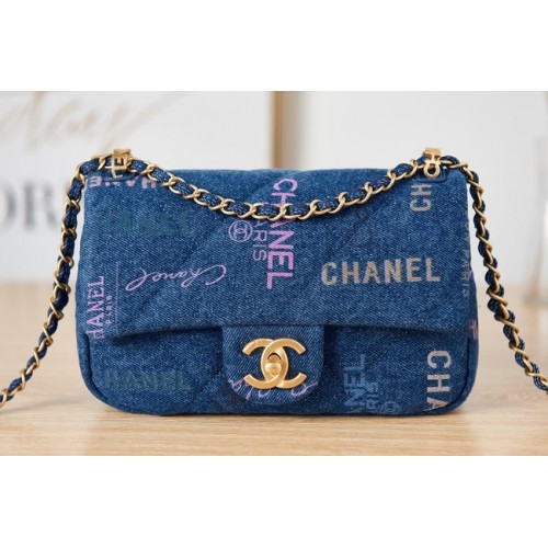 Chanel farmer válltáska AS3134 kék
