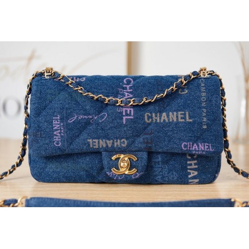 Chanel farmer válltáska AS3135 kék