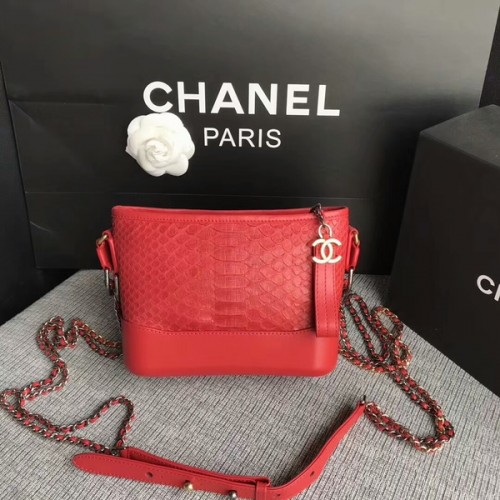 Chanel Gabrielle Mini Válltáska Eredeti Python Bőr 8122A Piros