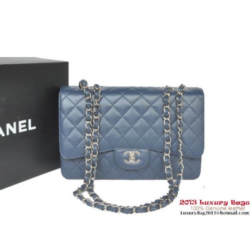 Chanel Jumbo A36076 Kék Klasszikus Cannage Mintás Zsebtáska