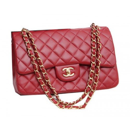 Chanel Jumbo Dupla Levelű Táska Eredeti Báránybőr Bőr A36097 Burgundia