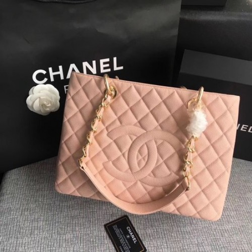 Chanel LE Boy Grand bevásárlótáska GST Pink Cannage Pattern A50995 arany
