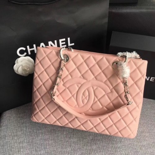 Chanel LE Boy Grand bevásárlótáska GST Pink Cannage Pattern A50995 ezüst