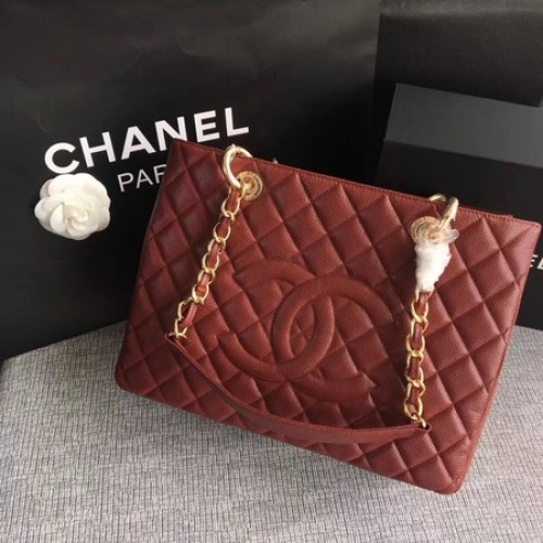 Chanel LE Boy Grand bevásárlótáska GST Wine Cannage Pattern A50995 arany