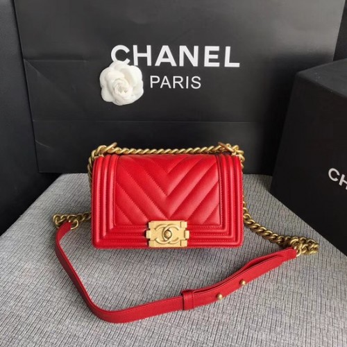 Chanel Le Boy Flap Válltáska Eredeti Kaviár Bőr P67085 Cseresznye Arany Csattal