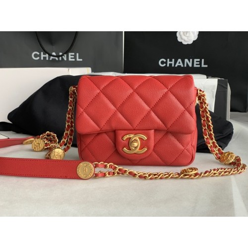 Chanel MINI FÜLES TÁSKA AS3368 Burgundia