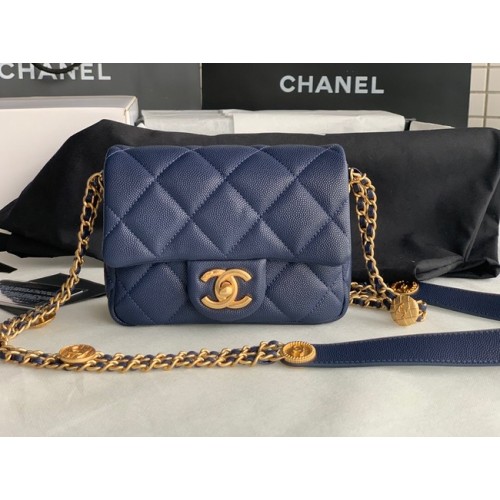 Chanel MINI FÜLES TÁSKA AS3368 Királykék