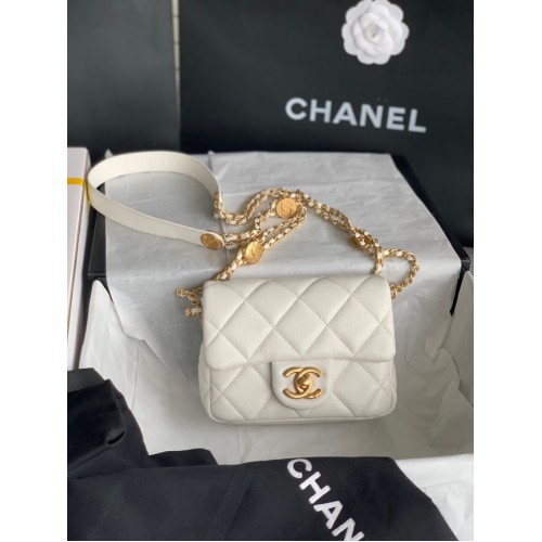 Chanel MINI FÜLES TÁSKA AS3368 fehér