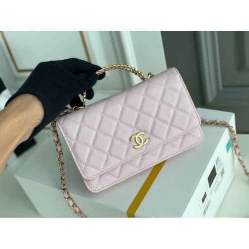 Chanel MINI FÜLES TÁSKA LÁNCKÉSZÍTMÉNNYEL, Arany-tónusú Fém 22SS Rózsaszín
