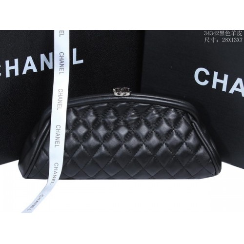 Chanel Mini Kuplungtáska Báránybőr Bőr A34342 Fekete