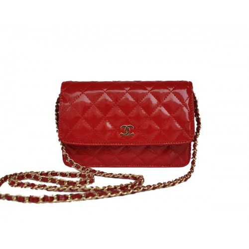Olcsó Chanel Mini Flip Táska A33814 Piros Lakk Arany