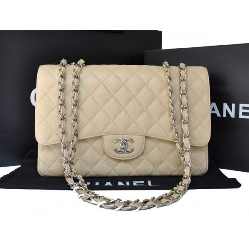 Chanel eredeti kaviár bőr fedeles táska A28600 barackszínű