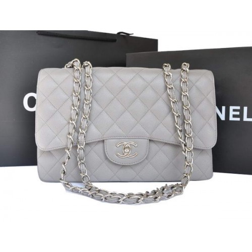 Chanel eredeti kaviár bőr fedeles táska A28600 szürke