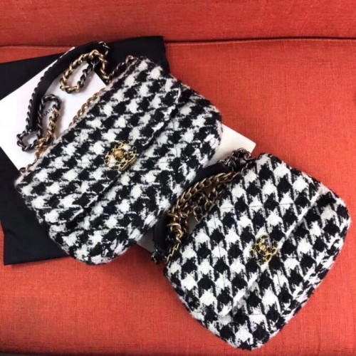 Chanel eredeti kézitáska Houndstooth A3269 fekete-fehér