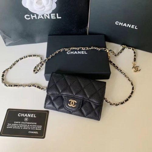 Chanel eredeti szemcsés borjúbőr zsebes 81081 fekete