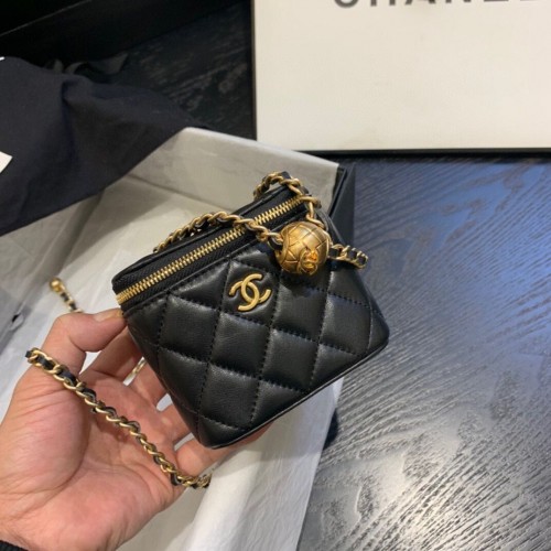 Chanel eredeti kis klasszikus láncos dobozos kézitáska AP1447 fekete