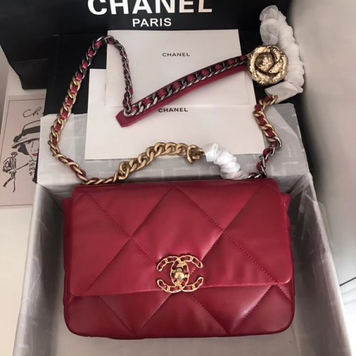 Chanel 19 fedeles táska AS1160 Piros