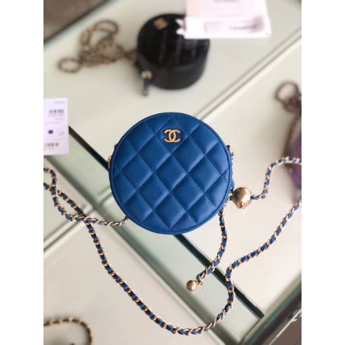 Chanel eredeti mini báránybőr táska AS1449 kék