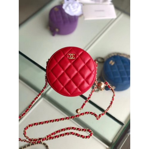 Chanel eredeti mini báránybőr táska AS1449 piros