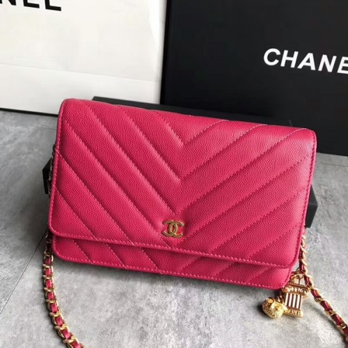 Chanel Owl Medálos Fülű Válltáska Borjúbőr A33814 Rózsaszín