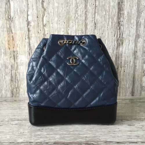 Chanel báránybőr bőr hátizsák 93825 kék
