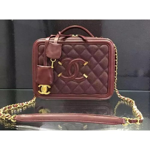 Chanel Válltáska Eredeti Borjúbőr CHA6678 Burgundia