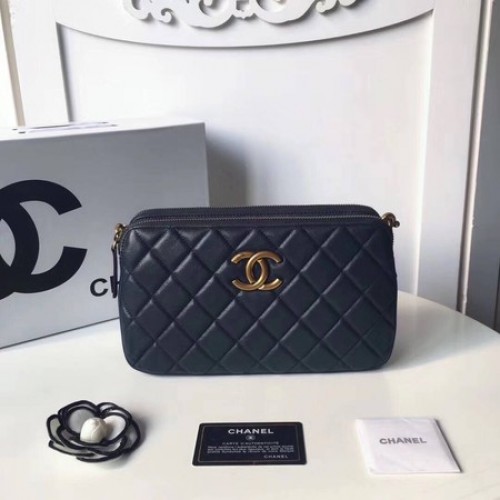 Chanel válltáska eredeti báránybőr bőr A66269 királykék