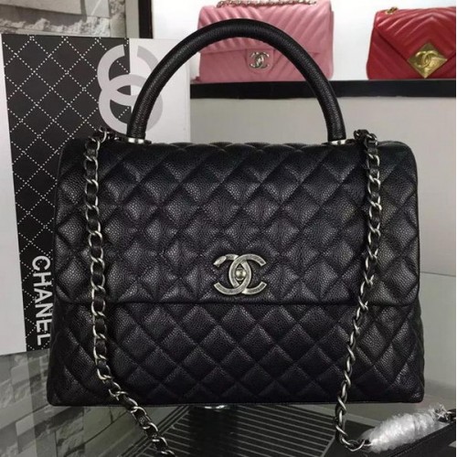 Chanel válltáska eredeti kaviár bőr A7782 fekete