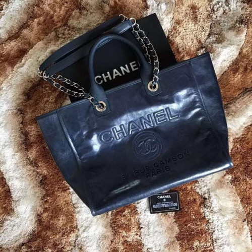 Chanel eredeti bőr bevásárlótáska A68046 kék