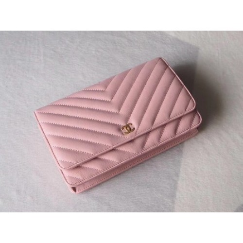 Chanel V mini fedeles táska Chevron báránybőrből A33814V Rózsaszín
