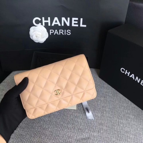 Chanel WOC Flip Bag Camel Eredeti Báránybőr 33814 Glod