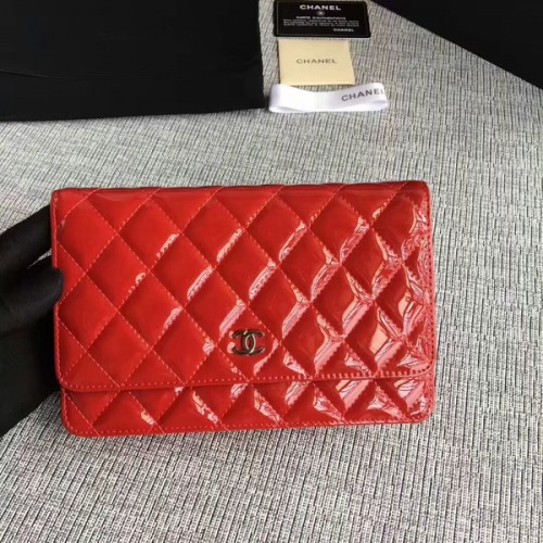 Chanel WOC Flip Bag Lakkbőr A33814C Piros